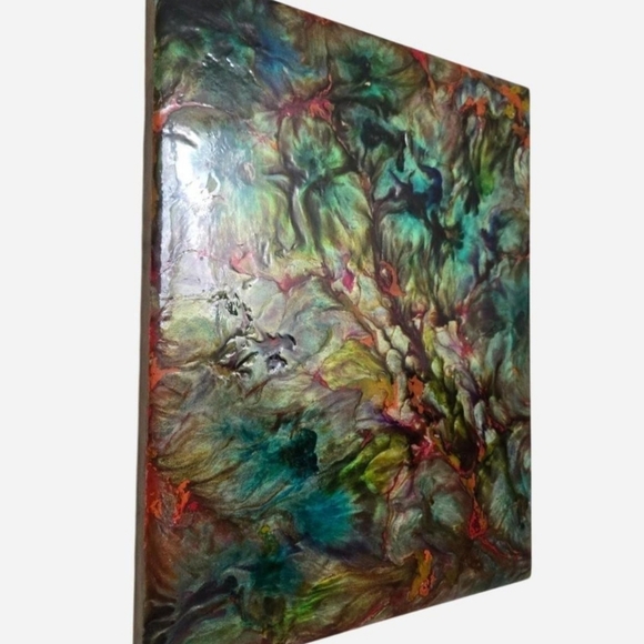 Original Handpoured Resin Art On Wooden Canvas ( Beauty In The Mist Of Chaos ) - Picture 3 of 7